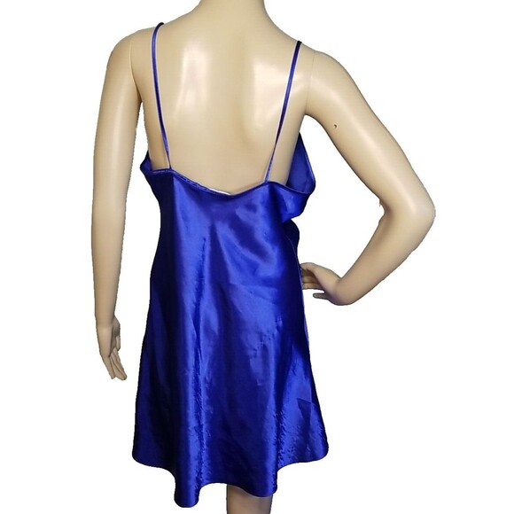 Vintage Val Mode Lingerie Royal Blue Size Medium Slip Dress Nightgown        T47 - Picture 4 of 9